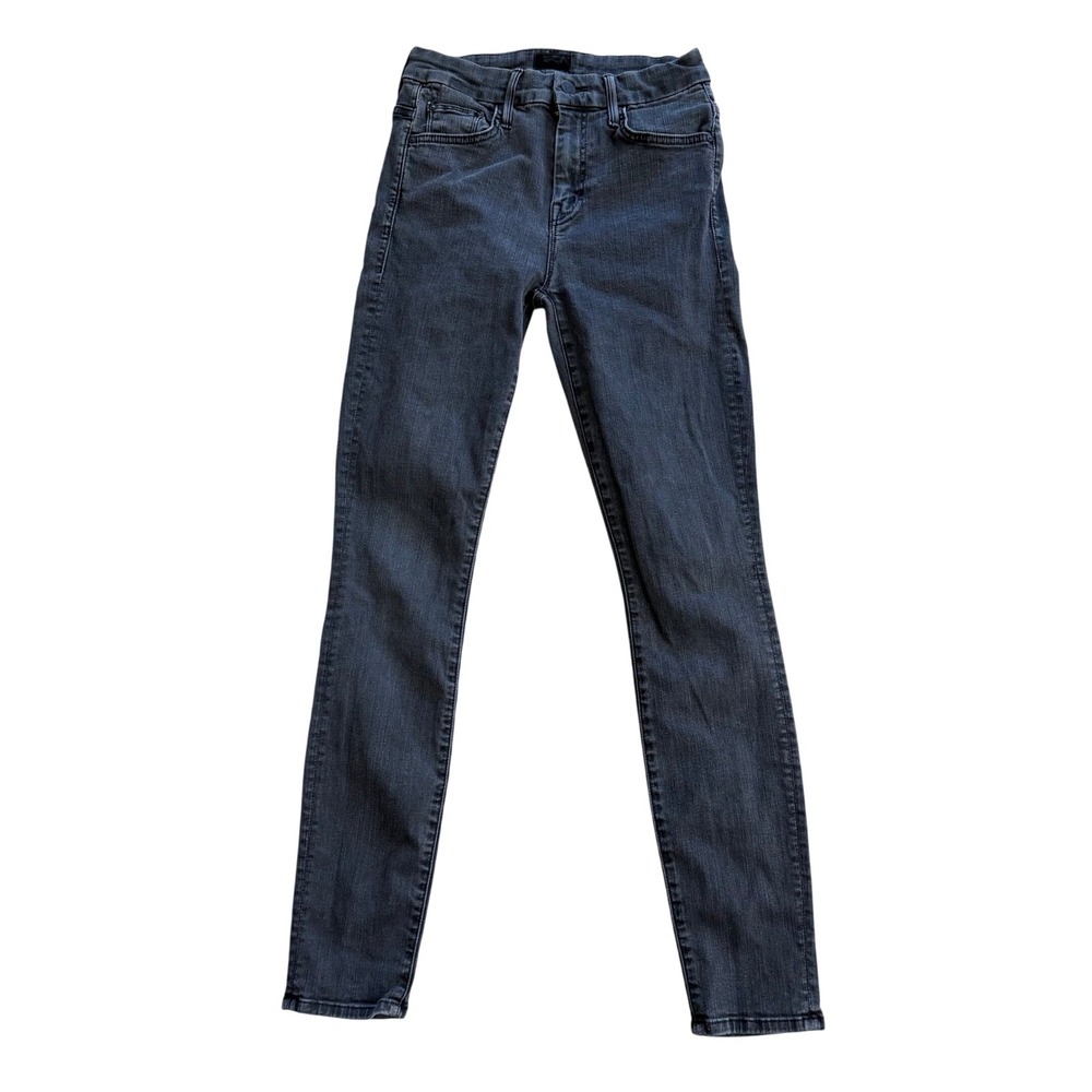 MOTHER High Waisted Looker Skinny Jeans Dancing In‎ The Dark Faded Black Size 25